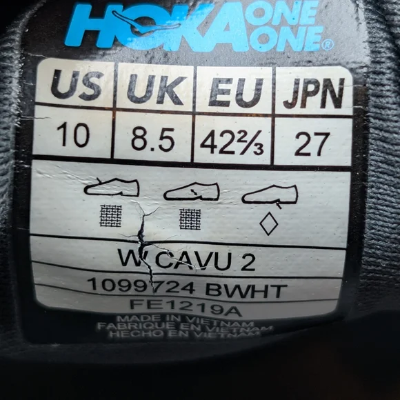 Hoka One One Cavu 2 ProFly Black Gray White Canvas Athletic Sneakers Shoe Men 10 - Picture 12 of 12